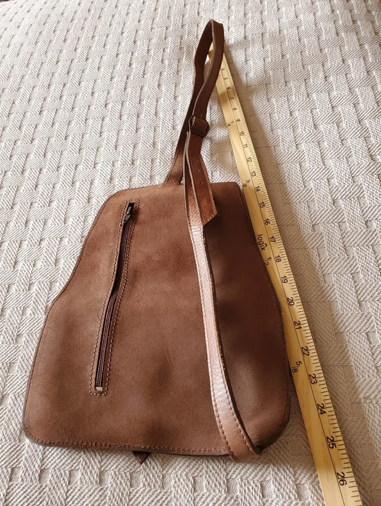 Vintage Handmade Full Grain Leather Messenger Crossbody Bag Satchel Brown - Picture 11 of 15